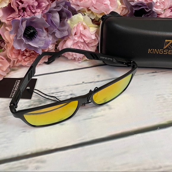 KINGSEVEN Red Mirrored Aluminum Polarized Sunglasses - Picture 8 of 14